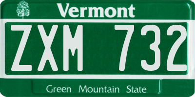 VT license plate ZXM732