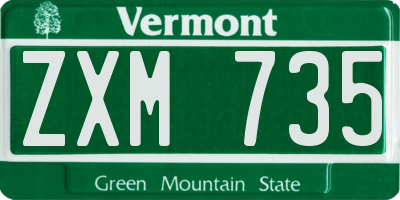 VT license plate ZXM735