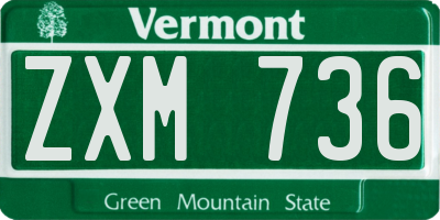 VT license plate ZXM736