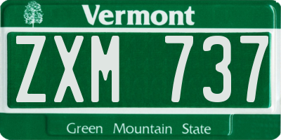 VT license plate ZXM737