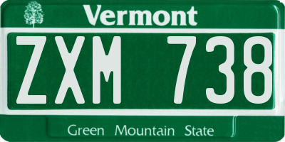 VT license plate ZXM738
