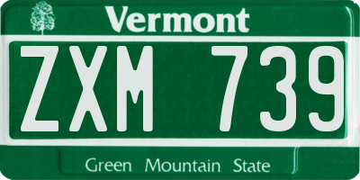 VT license plate ZXM739