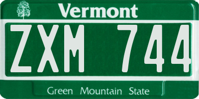 VT license plate ZXM744