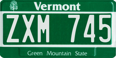 VT license plate ZXM745