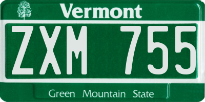 VT license plate ZXM755