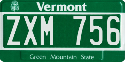 VT license plate ZXM756