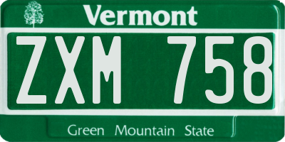 VT license plate ZXM758