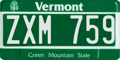 VT license plate ZXM759