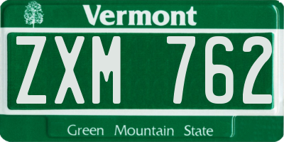 VT license plate ZXM762