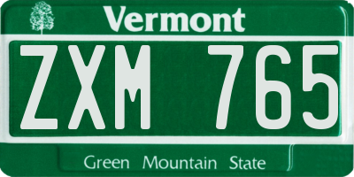 VT license plate ZXM765