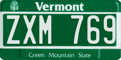 VT license plate ZXM769