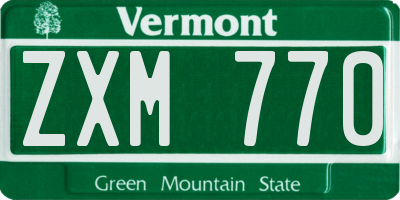 VT license plate ZXM770