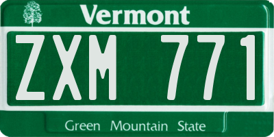 VT license plate ZXM771