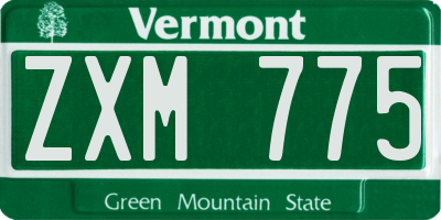 VT license plate ZXM775