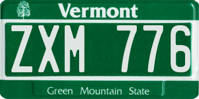 VT license plate ZXM776