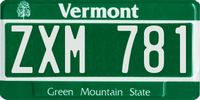 VT license plate ZXM781