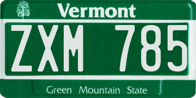 VT license plate ZXM785