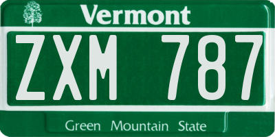 VT license plate ZXM787