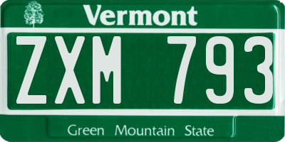VT license plate ZXM793