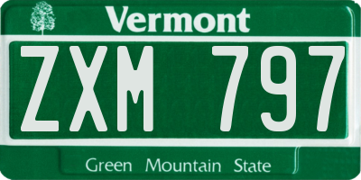 VT license plate ZXM797
