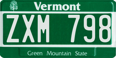 VT license plate ZXM798