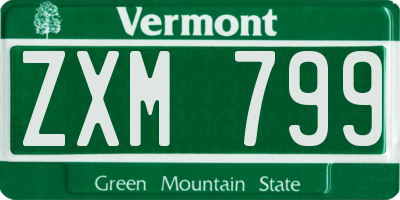 VT license plate ZXM799