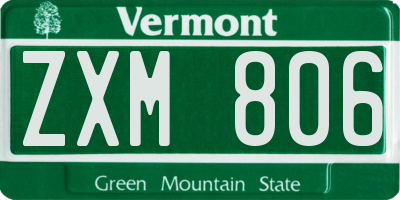 VT license plate ZXM806
