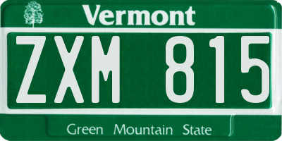 VT license plate ZXM815
