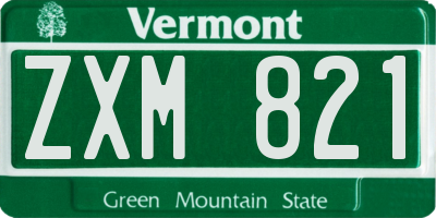VT license plate ZXM821