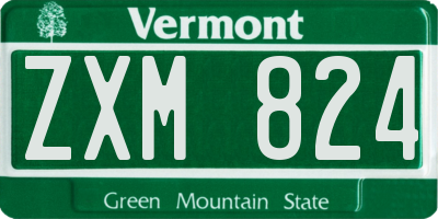 VT license plate ZXM824