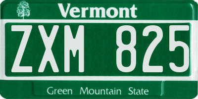 VT license plate ZXM825