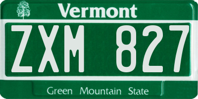 VT license plate ZXM827