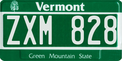 VT license plate ZXM828