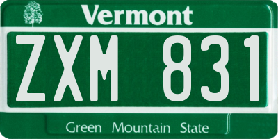 VT license plate ZXM831