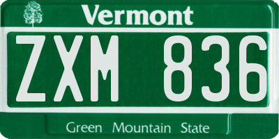 VT license plate ZXM836