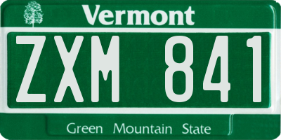 VT license plate ZXM841