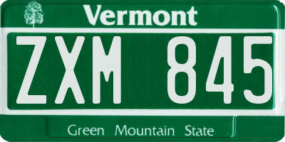 VT license plate ZXM845