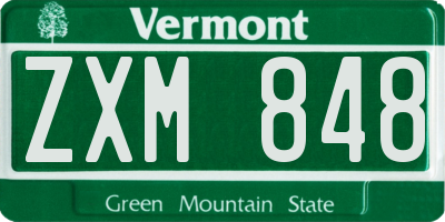VT license plate ZXM848