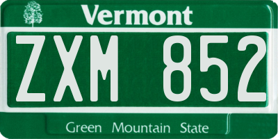 VT license plate ZXM852