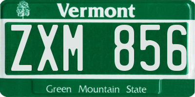 VT license plate ZXM856
