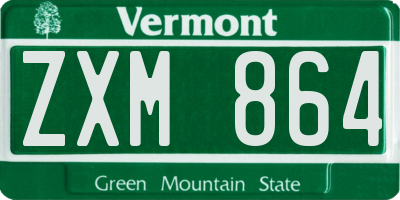 VT license plate ZXM864