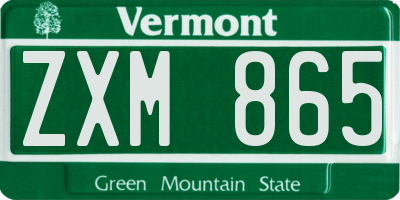 VT license plate ZXM865