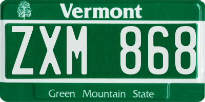 VT license plate ZXM868