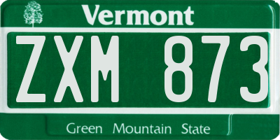 VT license plate ZXM873