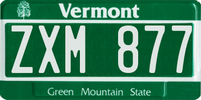 VT license plate ZXM877