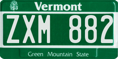 VT license plate ZXM882