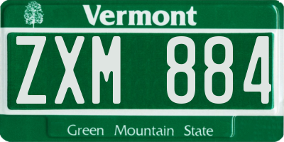 VT license plate ZXM884