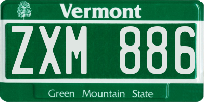 VT license plate ZXM886
