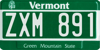 VT license plate ZXM891