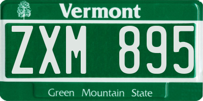 VT license plate ZXM895